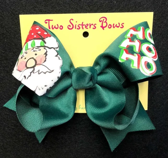 Polka Santa Christmas Bow