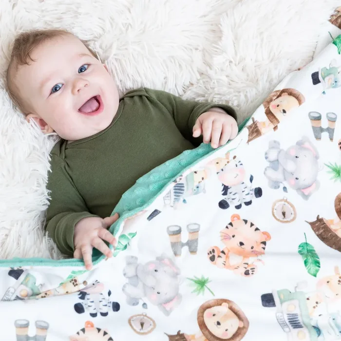 Premium Baby & Toddler Minky Blanket – Safari
