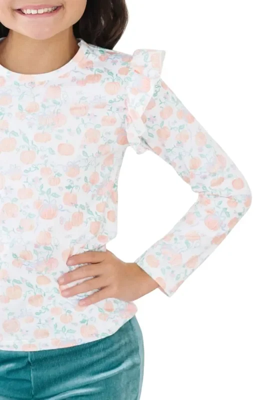 Pretty Pumpkins L/s Ruffle Tee