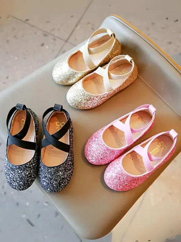 Princess Glitter Sparkling Mary Jane Flats by Liv and Mia