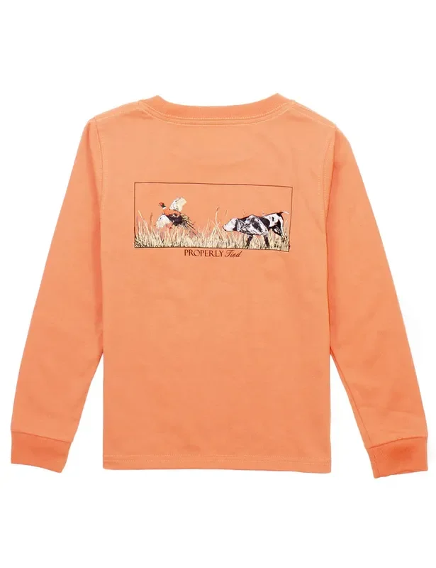 Properly Tied Boys On The Hunt Long Sleeve Tee in Mango