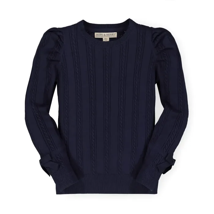 Puff Sleeve Sweater With Bows