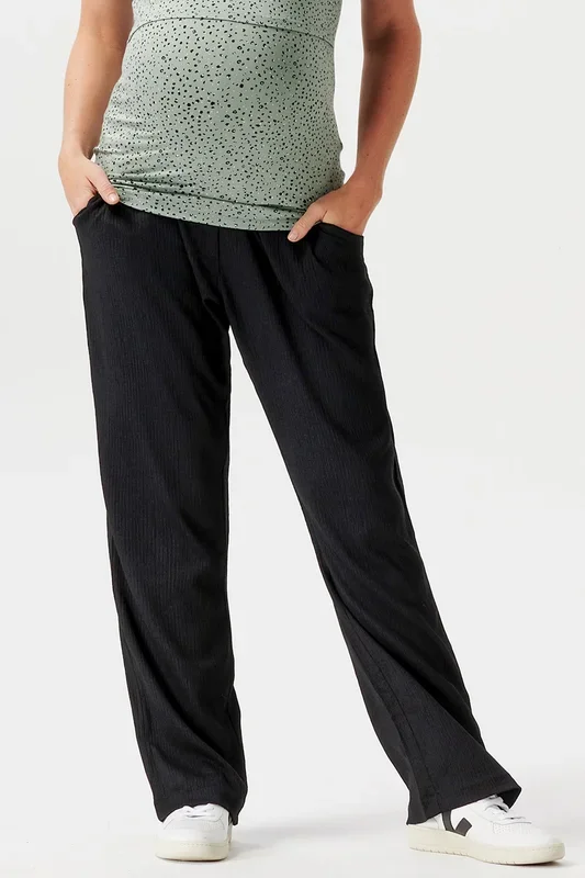 Pull-on maternity trousers, wide leg