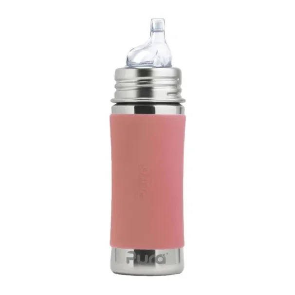Pura Non-Insulated Sippy Cup w/ Sleeve – Rose