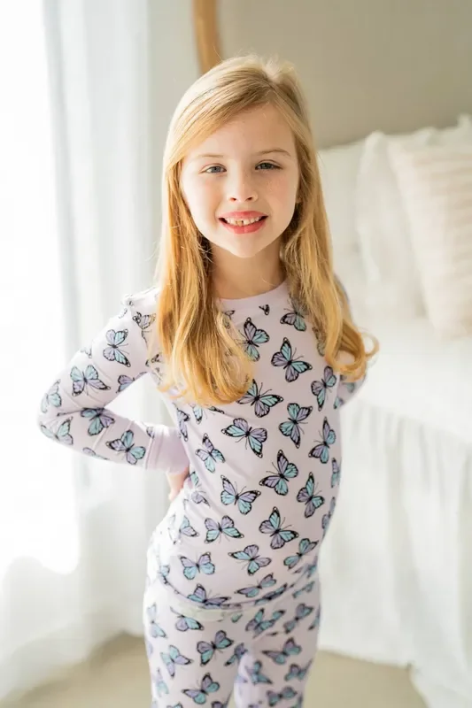 Purple Butterflies ?? | Two Piece Bamboo Pajama Set