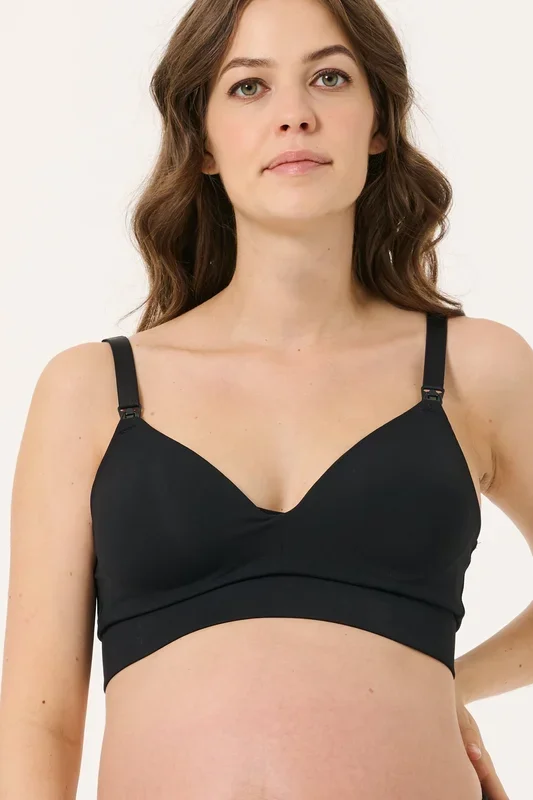 Push-up nursing bra with molded cups, black