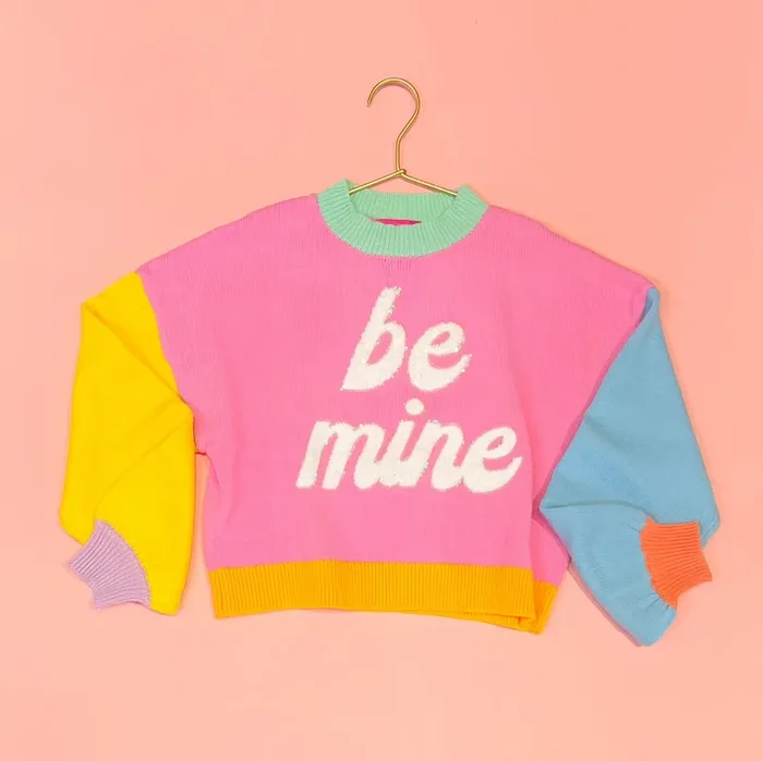 Queen of Sparkles | Pastel Block Sweater | Be Mine