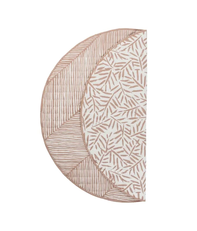 Quilted Cotton Reversible Playmats | Leaves – Sea Shell