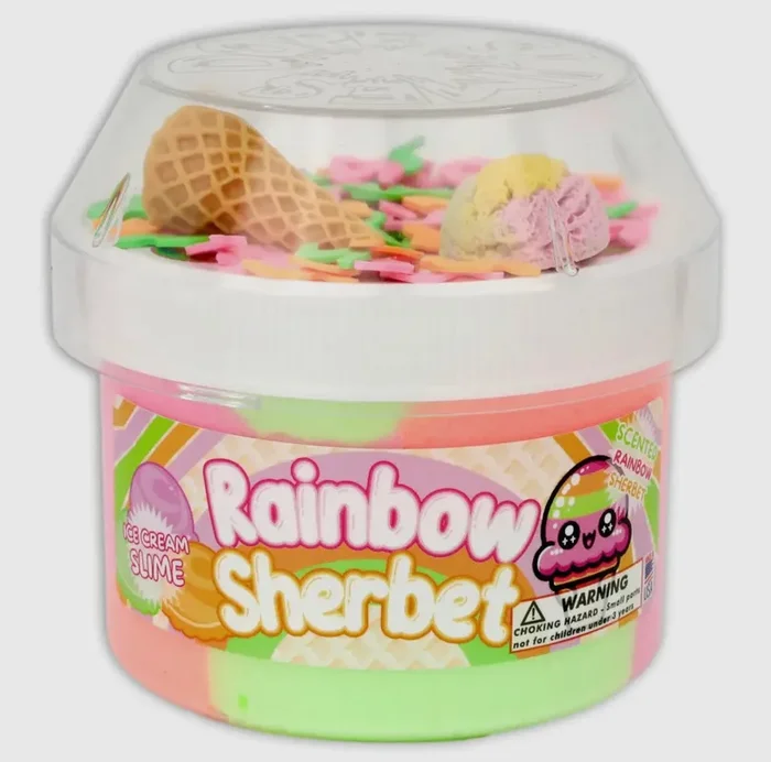 Rainbow Sherbet Ice Cream Slime