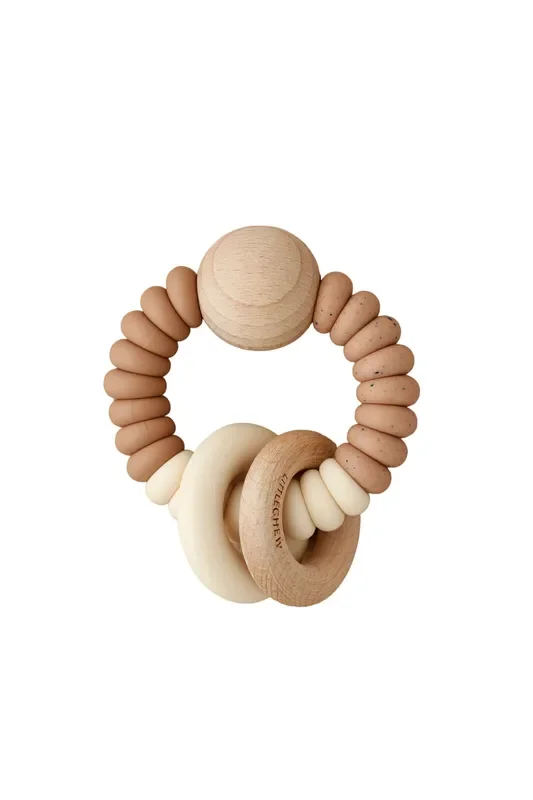 Rattle Teether – Wess | Speckled Coral