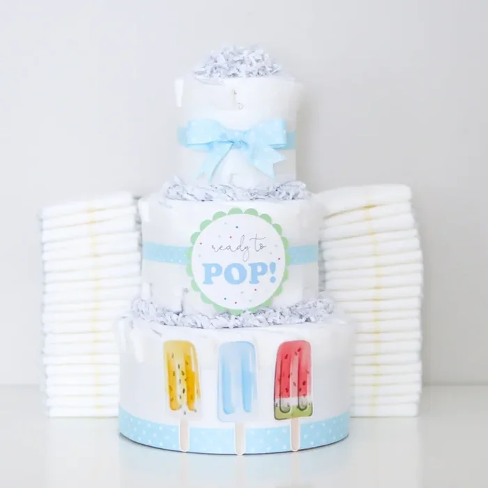 Ready to POP Diaper Cake – Blue