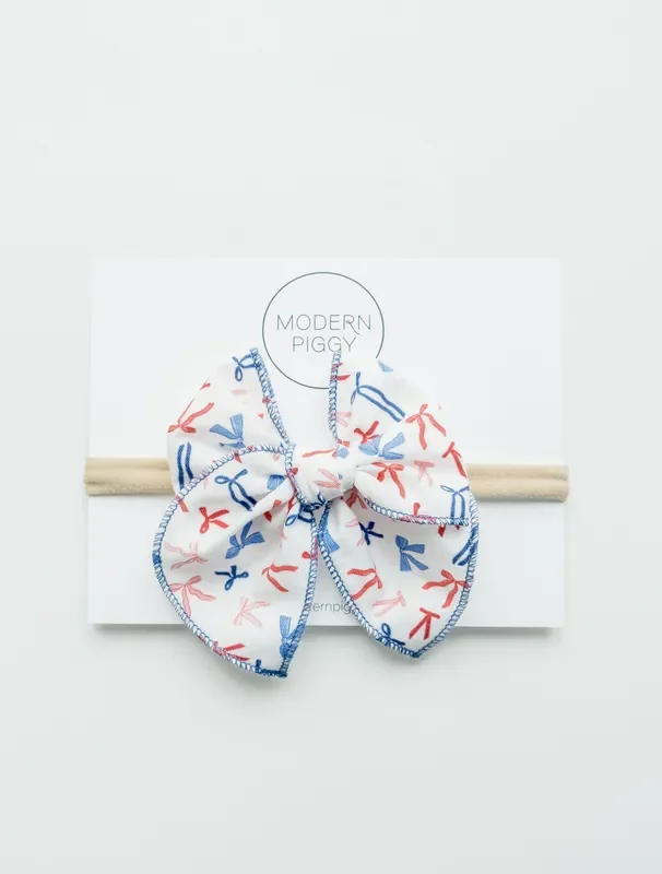 Red White And Bow | Petite Party Bow