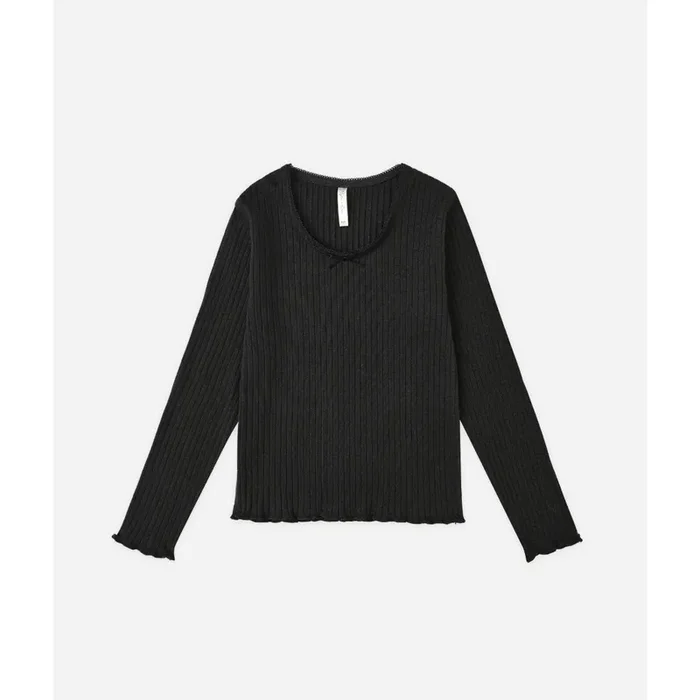 RIBBED LONG SLEEVE || BLACK