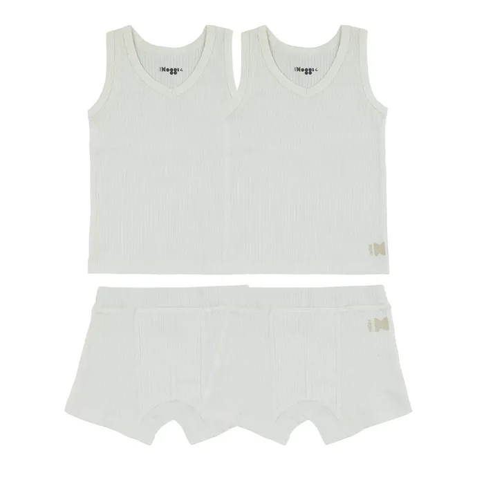 Ribbed White, Boy (2 Sets)
