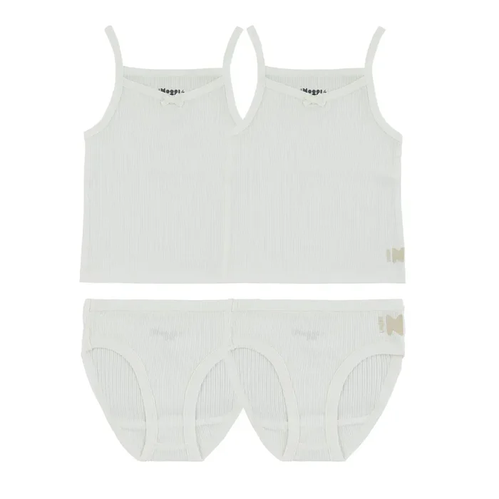 Ribbed White, Girl (2 Sets)