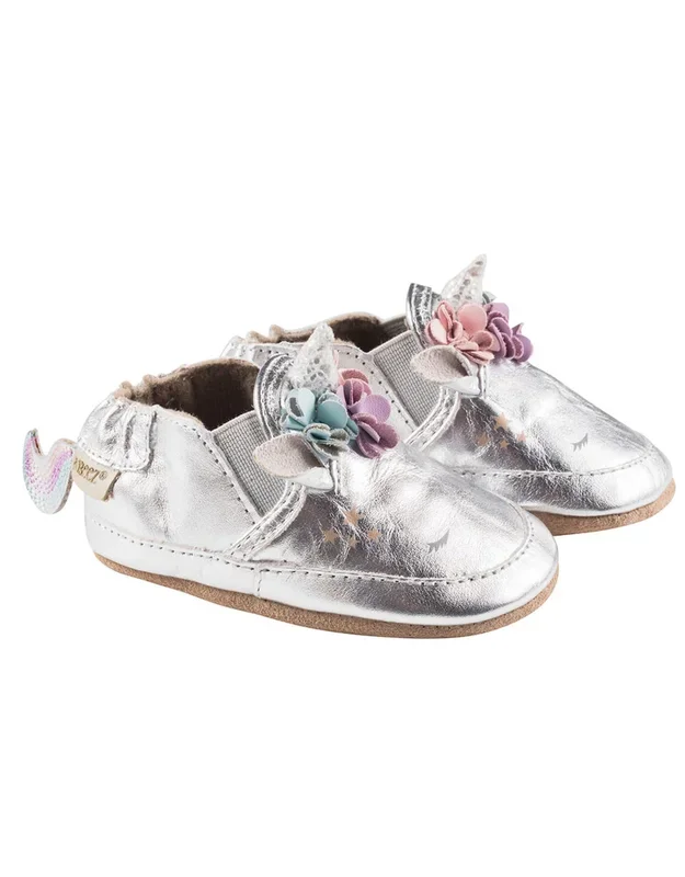 Robeez Silver Uma Unicorn Soft Sole Shoes