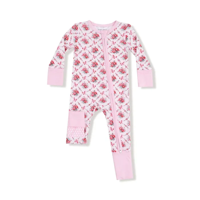 Rose Bow Lattice – 2 Way Zipper Romper