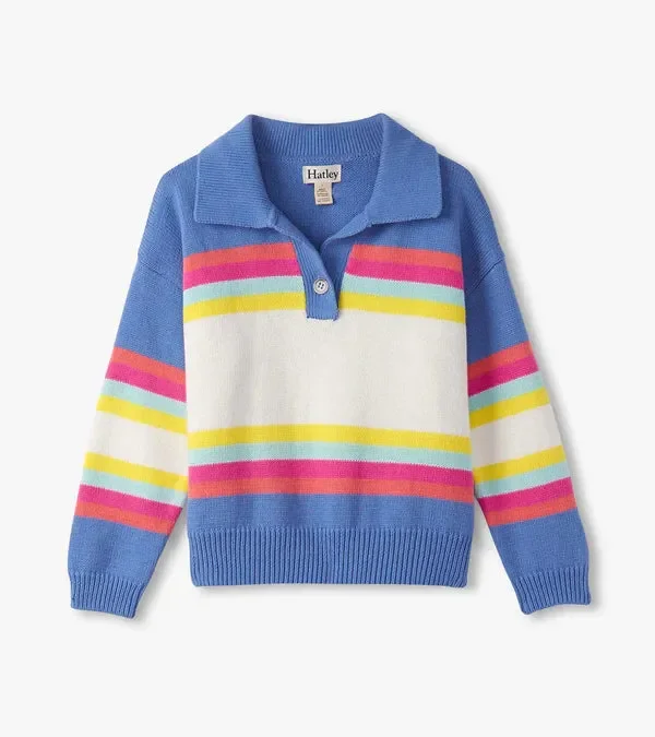 Royal Colorblock Johnny Collar Sweater