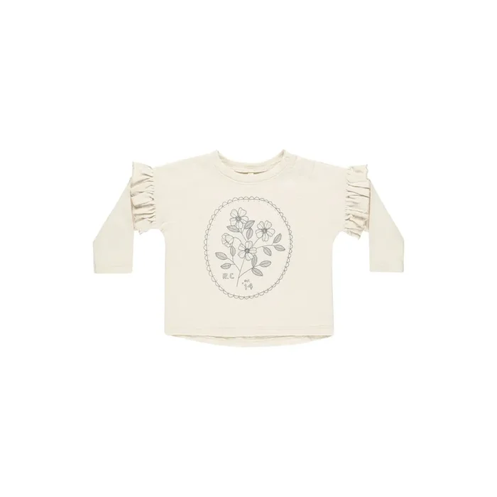 RUFFLE LONG SLEEVE TEE || WILDFLOWER