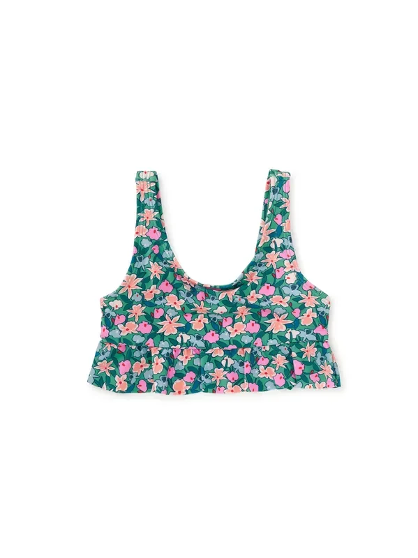 Ruffle Tankini Swim Top Orchard ditsy