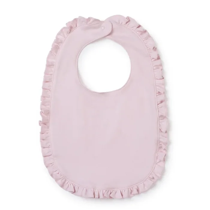 Ruffled Edge Pima Cotton Bib – Light Pink