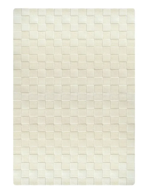Rug Checkerboard Off White 6.6 X 9.8 Ft