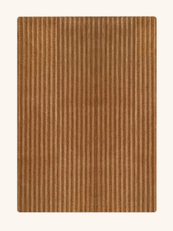 Rug Solid Stripe Terra Brown 3.9 X 5.9 Ft