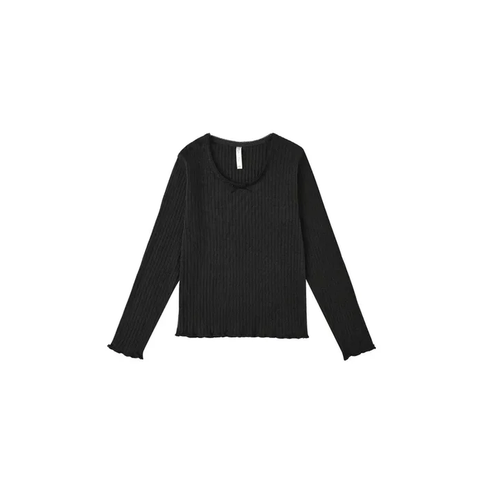 Rylee + Cru Ribbed Long Sleeve – Black