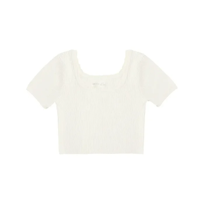 Rylee + Cru Scallop Tee – Natural