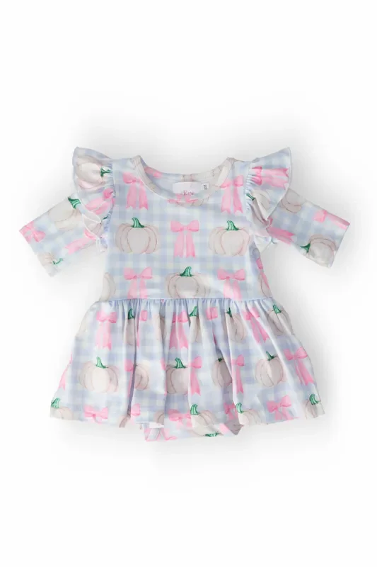 SALE Pumpkin Picnic Twirl Flutter Bodysuit