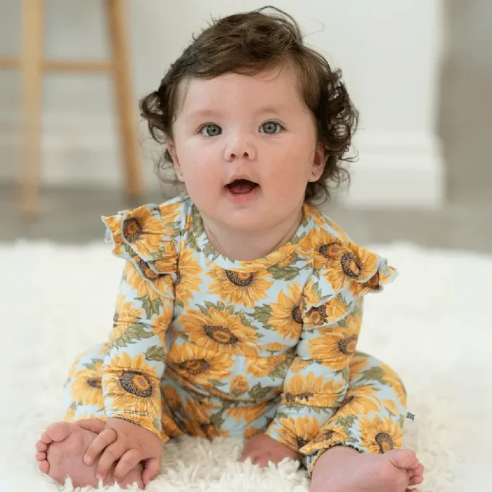 Sammy’s Sunflower Flutter Sleeve Romper