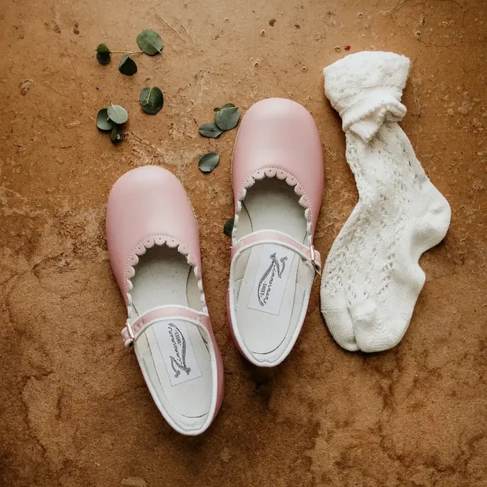 Scalloped Mary Jane – Blush Pink