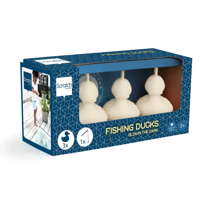 Scratch – Set Of 3 Fishing Ducks – Glow In The Dark