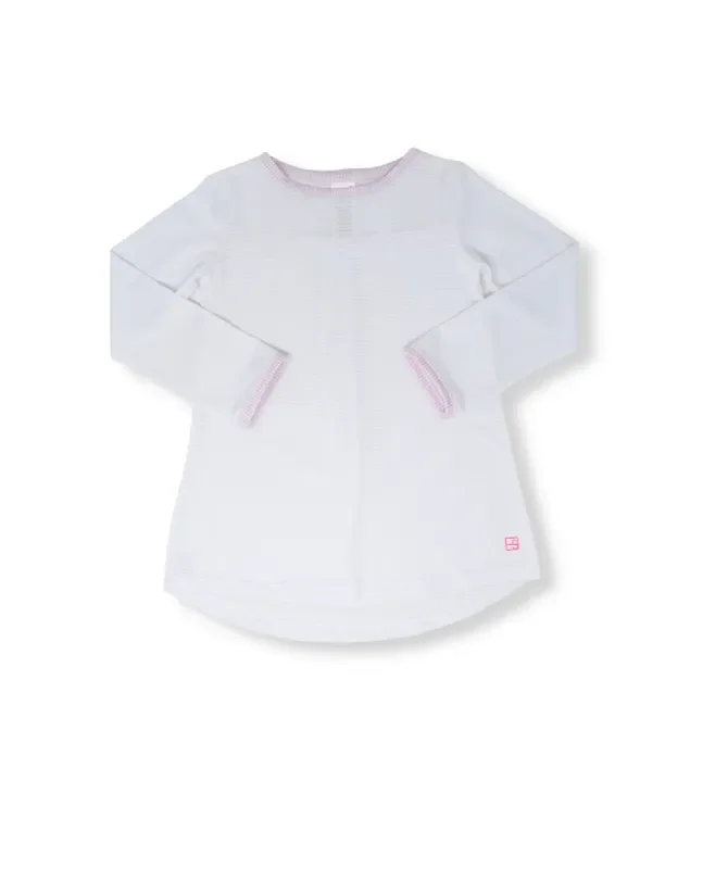 Set Fashions White/Pink Mini Gingham Lindsay Long Sleeve Top