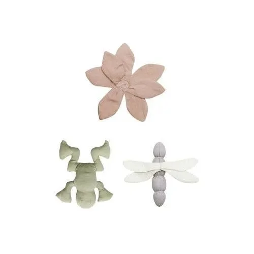 Set of 3 crinkle and rattle baby toys Lily Pond: 10 ” x 1′ 6 “