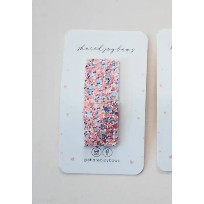 Shared Joy Bows Snap Clip- Glitter