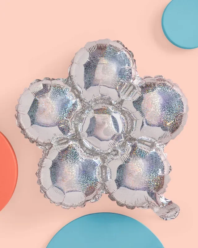 Shimmer Flower Balloon – 4 Iridescent Balloons
