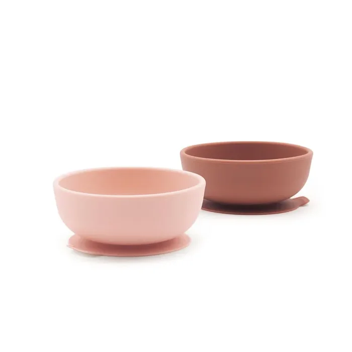 Silicone Suction Baby Bowl Set – Blush / Terracotta