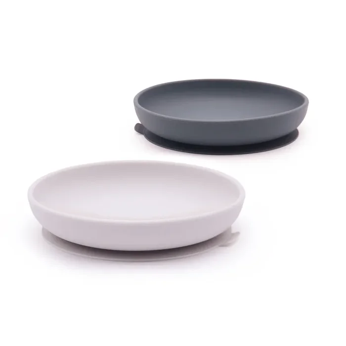 Silicone Suction Baby Plate Set – Cloud / Storm