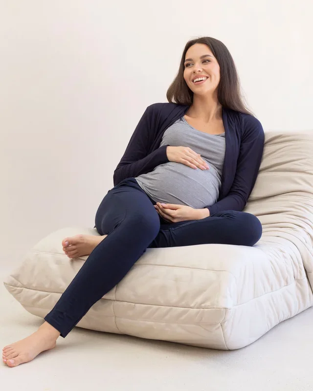 Silvia “Street to Home” Bamboo Maternity 3 Piece Outfit Set in Navy