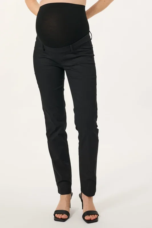 Skinny stretch maternity trousers, black