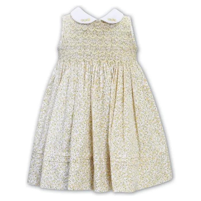Sleeveless Hand Emb and Hand Smocked Dress