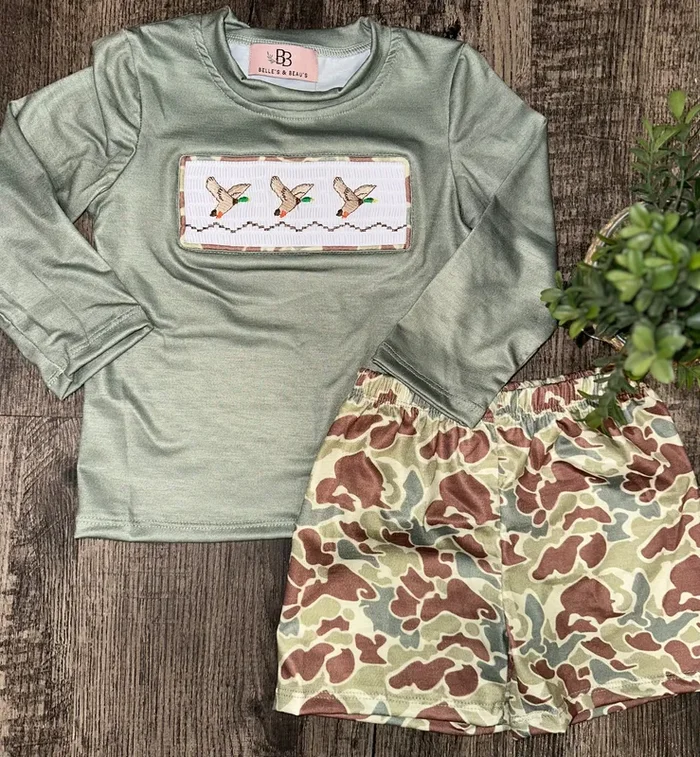Smocked Mallard Camo Set