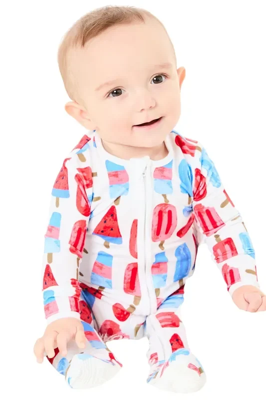 Soft & Stretchy Zipper Footie – Popsicles