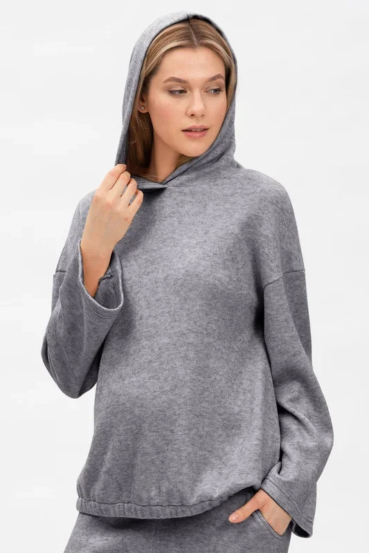 Softstrick Umstands-Hoodie grau