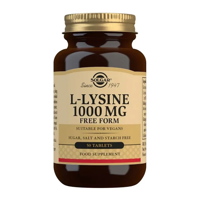 Solgar L-Lysine 1000 mg Free Form Tablets