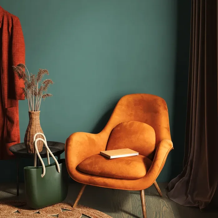 Solid Color Wallpaper In A Deep Surf Green – D431