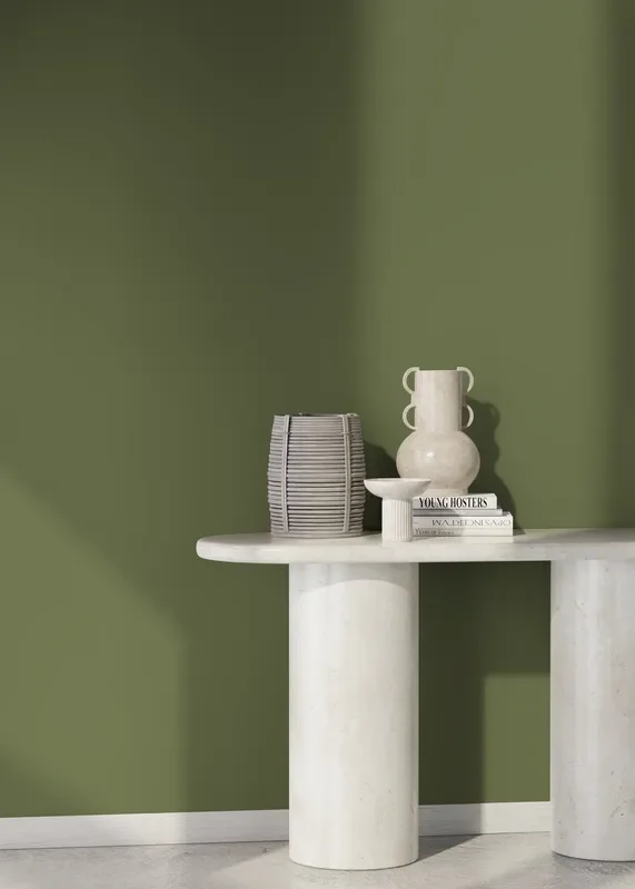 Solid Color Wallpaper In An Earthy Sage Green – D474