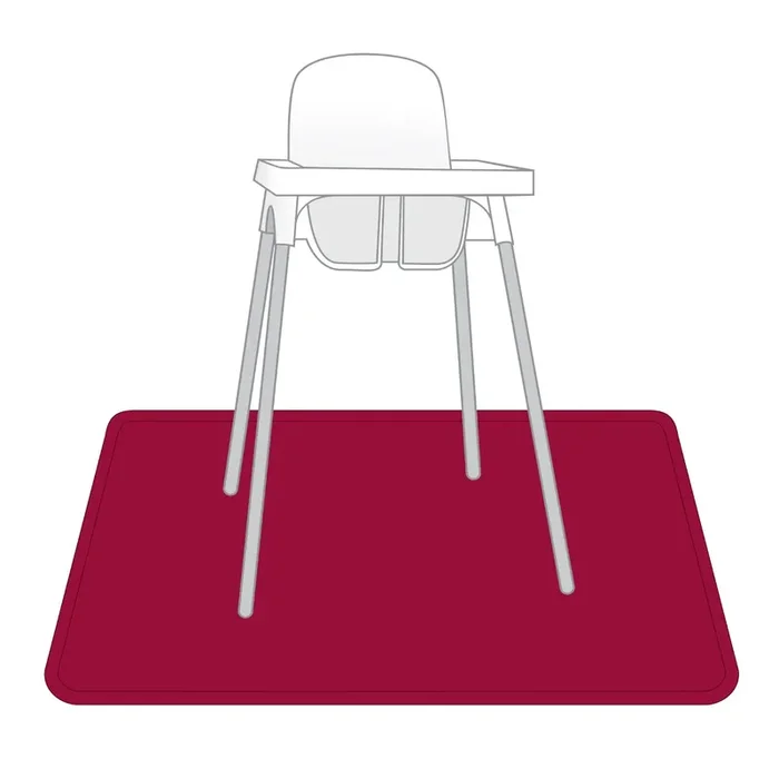 Solid Cranberry Minimalist Splash Mat – A Waterproof Catch-all For Highchair Spills And More!