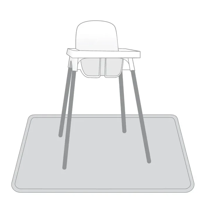 Solid Light Gray Minimalist Splash Mat – A Waterproof Catch-all For Highchair Spills And More!